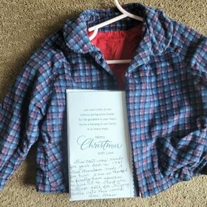 Boys 1960s Hand Stiched Plaid Jacket with Red Lining